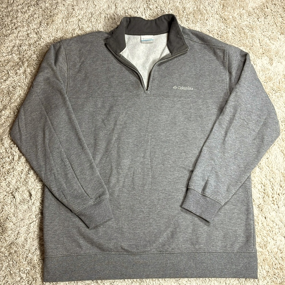 Columbia Men's 1/4 Zip Sweatshirt, Gray, Size XL